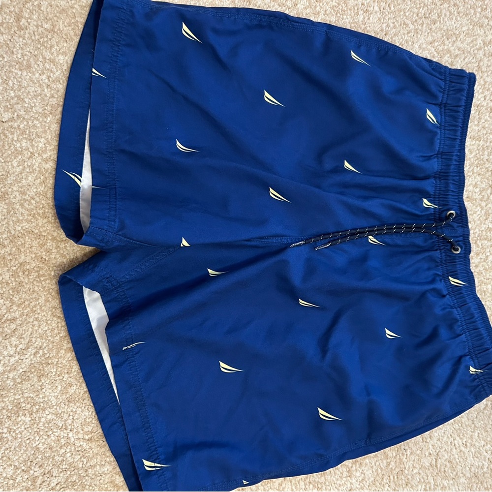Nautica Blue Swim Trunks with Nautical Design